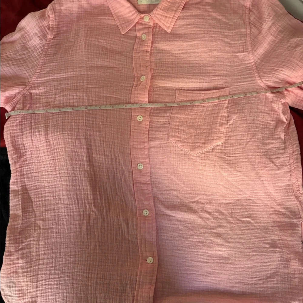 J. Crew Resort Pink Cotton Gauze Shirt size 14
